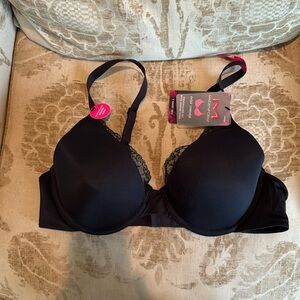 Maidenform Black Lace Trim Tshirt Bra